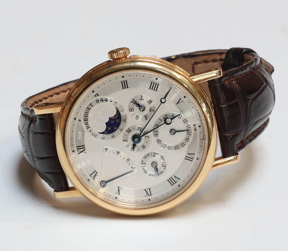 A gentleman's 18ct yellow gold Breguet 944 wristwatch with moon phase aperture and day, date, - Image 2 of 11
