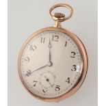 A 9ct yellow gold pocket watch with mechanical movement contained in a 45mm case This watch is in