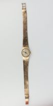 A lady's 9ct yellow gold Zenith wristwatch on a mesh bracelet, gross weight including glass 21.6