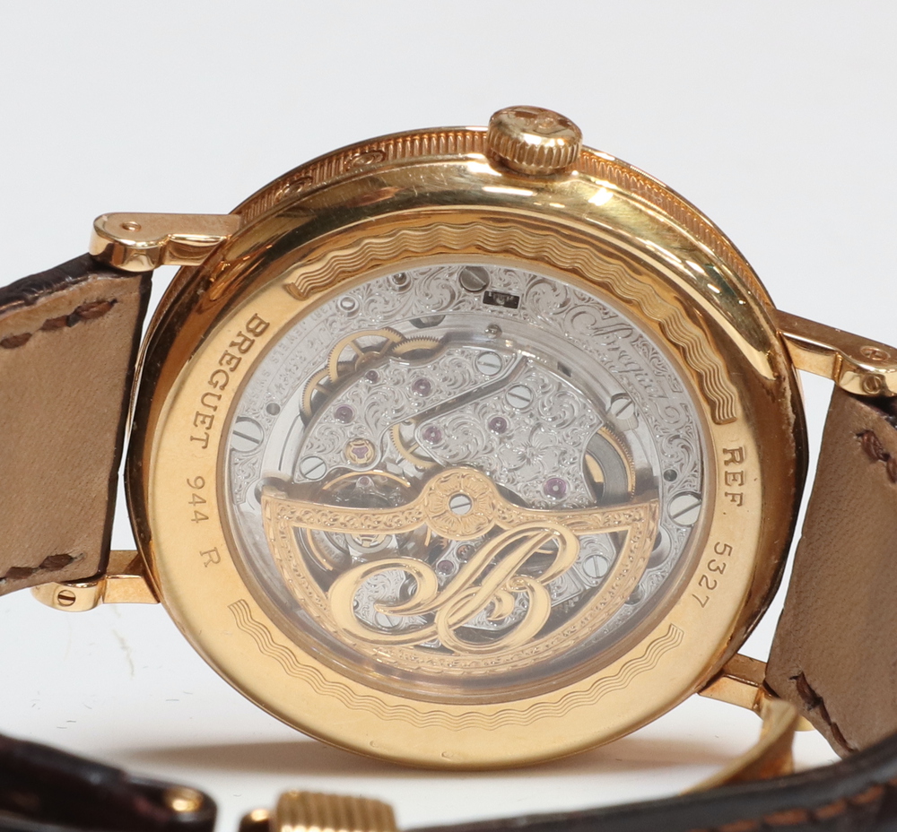 A gentleman's 18ct yellow gold Breguet 944 wristwatch with moon phase aperture and day, date, - Image 3 of 11