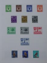 Middle East stamps in 6 albums, mint and used, Algeria, Andorra, Bahrain, Dubai, Kuwait India