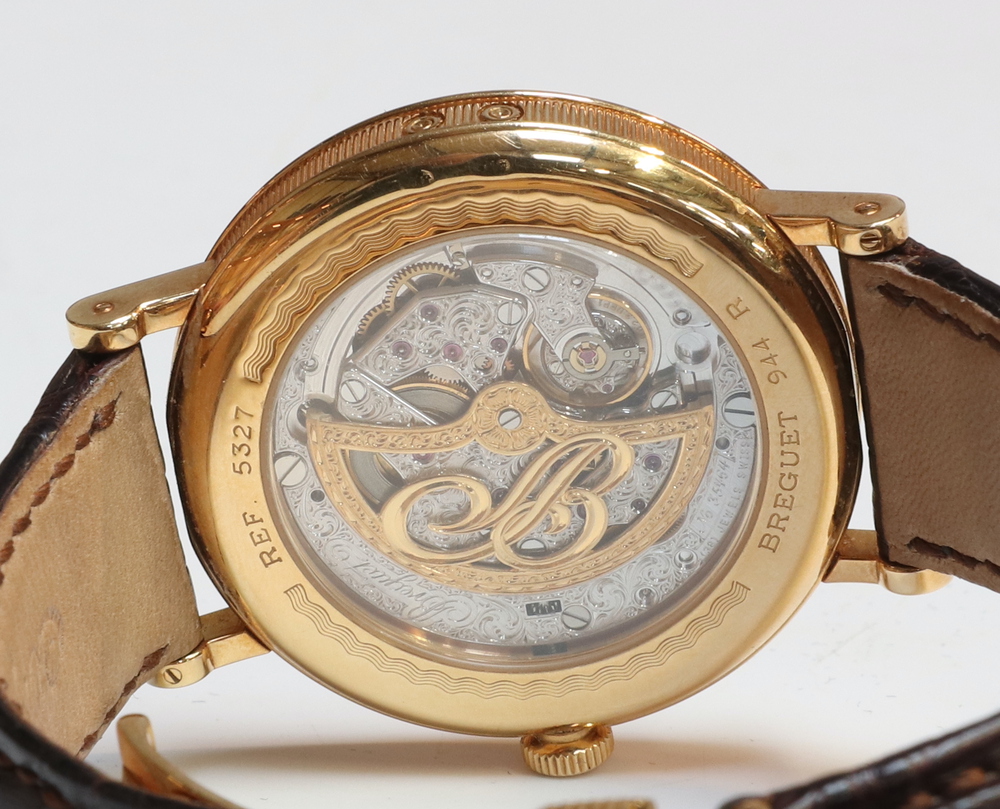 A gentleman's 18ct yellow gold Breguet 944 wristwatch with moon phase aperture and day, date, - Image 4 of 11