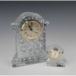 A Waterford Crystal quartz timepiece 18cm, a ditto 7cm