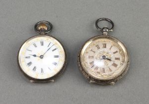 Two ladies silver fob watches Neither watch is working