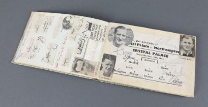 An autograph album dating from the late 1940's including footballer signatures and newspaper