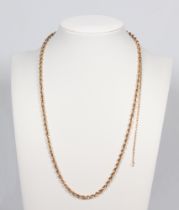 A yellow metal 9ct rope twist necklace 44cm, a ditto bracelet 8.6 grams