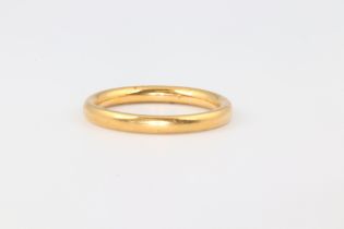 A 22ct gold wedding band 3.8 grams, size L 1/2