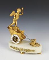 Gustav Becker, a timepiece with 6cm enamelled dial, Roman numerals, contained in a gilt metal case