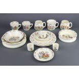 A collection of Royal Doulton Bunnykins ware comprising 2 bowls, 2 tea cups, 1 large tea cup, 2