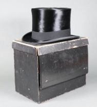 Trees & Co, a gentleman's black silk top hat size 6 7/8, together with a Dunns box