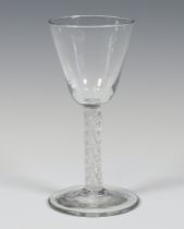 A 19th Century Georgian wine glass with air twist stem 15cm