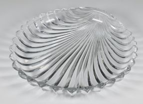 A Studio clear glass shell shaped dish 26cm