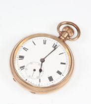 A gentleman's gold plated mechanical pocket watch contained in a 50mm case This watch is in