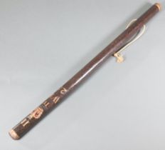 A William IV turned and painted stave/truncheon marked II WR 29, 68cmThe truncheon is slightly