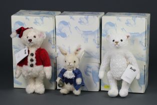 A Steiff limited edition Christmas Musical Bear no.1806 of 2012 27cm, 1 other Vincent The White