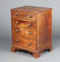 A 19th Century mahogany chest of 4 long graduated drawers, raised on bracket feet 73cm h x 55cm w