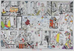 **Chris Orr, born 1943, print signed, "Picasso's Busy Day" dated 2017, no.9 of 35, 46cm x 68cm **