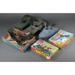 Action Man by Pallitoy, a collection vehicles to include assault craft 34132 boxed, helicopter 34714