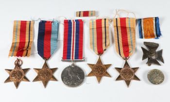 A Second World War medal group comprising War medal, Africa, Atlantic and 1939-45 Star, together
