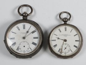 A Continental 925 standard keywind pocket watch with seconds at 6 o'clock and a ditto Both watches