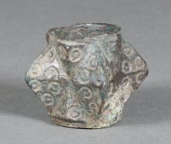 A curious antique cast bronze terminal/mace collar 3cm x 3cm