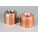 A pair of 19th Century circular copper (unmarked) ring moulds 8cm x 11cm Both with slight dents