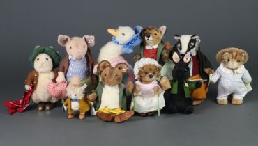 A collection of 10 Steiff Beatrix Potter Centenary figures to include Jemima Puddleduck, Tommy