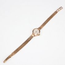 A lady's 9ct yellow gold Majex wristwatch on a ditto bracelet, gross weight including glass 13.4