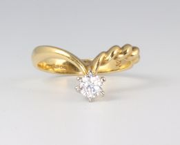 An 18ct yellow gold single stone diamond ring approx. 0.25ct, 3.4 grams size J