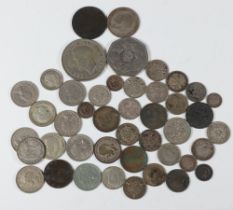 A small quantity of pre-1947 coinage and other coins, 50 grams