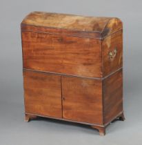A 19th Century Georgian style bleached mahogany rectangular "cellarette" with dome hinged lid,