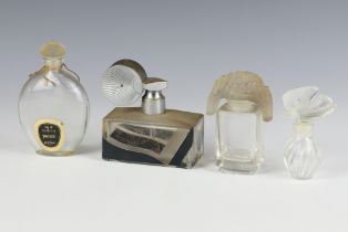 A modern Lalique scent bottle with a dove stopper 7cm, an Art Deco Coty scent bottle with