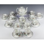 A Shelley Idalium pattern tea set comprising teapot (lid chipped), 12 tea cups (4 cracked), 12