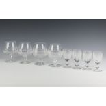 Two pairs of Waterford brandy glasses and four sherries