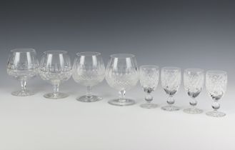 Two pairs of Waterford brandy glasses and four sherries