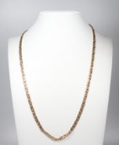 A yellow metal 333 flat link necklace, 10 grams, 50cm