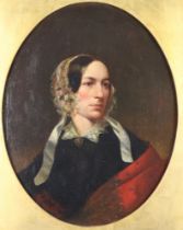 A 19th Century oval oil on canvas, portrait of a lady 32cm x 25cm