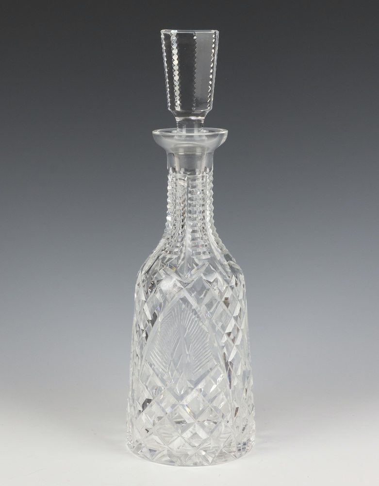 A Waterford Crystal mallet shaped decanter and stopper 33cm