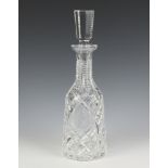 A Waterford Crystal mallet shaped decanter and stopper 33cm