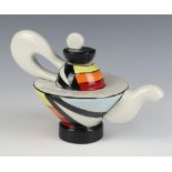 A Lorna Bailey Art Deco style tapered teapot 14cm