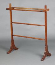 An Edwardian inlaid mahogany towel rail 86cm h x 71cm w x 30cm d Minor contact marks in places