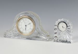 A Waterford Crystal quartz timepiece 8cm, ditto 9cm