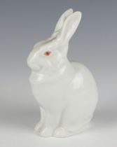 A Herend figure of a seated white rabbit 13cm