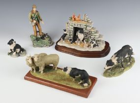 A Border Fine Arts figure of a shepherd and sheep dog 1982 17cm, ditto of a sheep dog by M Lang 1979