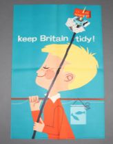 Mid-century poster "Keep Britain Tidy" prepared for The Ministry of Housing and Local Government