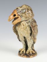 A Hall Bros. studio pottery grotesque bird with painted marks to base 16cm