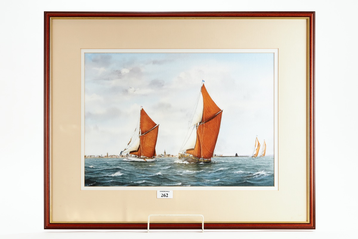 LEN BRIDGES, East Anglian, Watercolour, entitled "Rough Water Off Harwich", signed & dated 33.