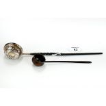 A GEORGE III WHITE METAL PUNCH/TODDY LADLE,