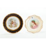 A LATE 19TH CENTURY DOULTON PORCELAIN CABINET PLATE,