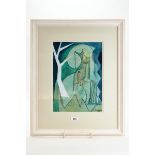 DOROTHY MORTON, 1905-1983, WATERCOLOUR, signed and dated green horseman, 36cm x 25cm,
